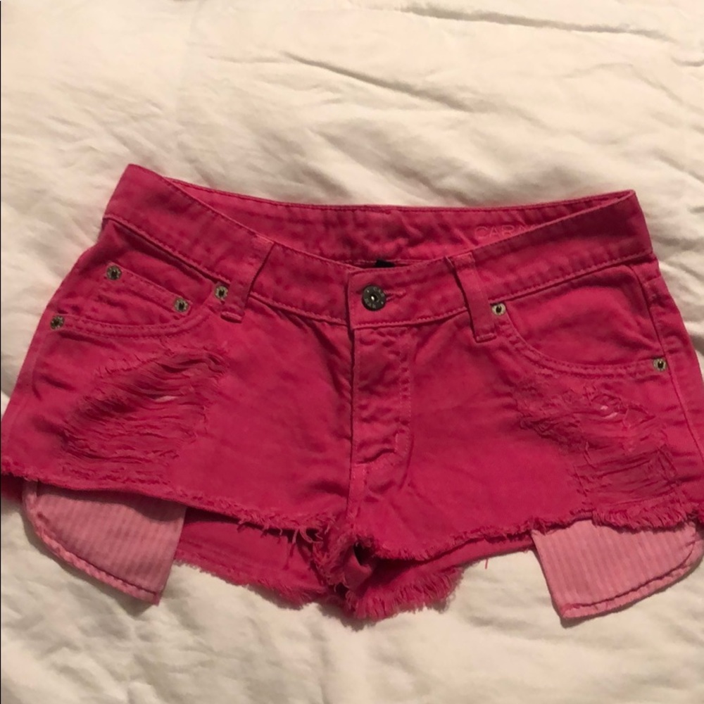 Hot pink carmar jean shorts